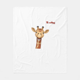 Cobertor De Velo emoji feliz face de girafa entusiasmada