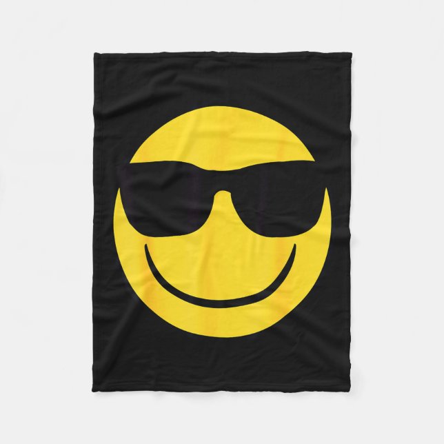 Cobertor De Velo Emoji Oficial Retro Óculos de Sol Rosto Sorridente (Frente)