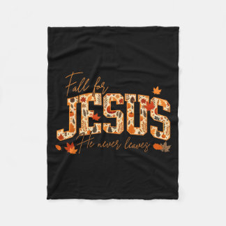 Cobertor De Velo Enamorai-vos de Jesus Ele Nunca Deixa Folhas Outon