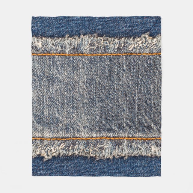 Cobertor De Velo Encaixe o quadro do tecido de jeans azuis. Fabr de (Frente)