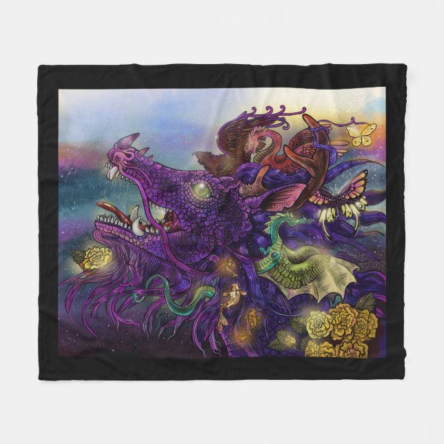 Cobertor De Velo Encantamento de Dragão (Frente (Horizontal))
