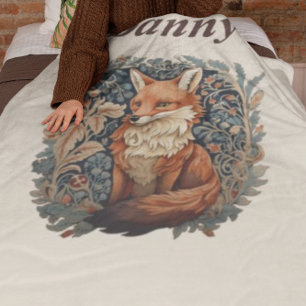 Cobertor De Velo Encantando Fox Woodland com Nome Personalizado