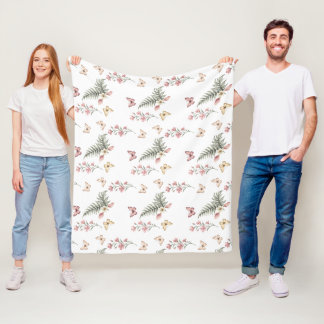 Cobertor De Velo Enchanted Butterfly Garden Romantic Floral Pattern