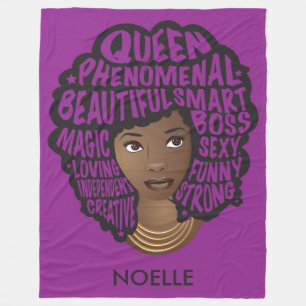 Cobertor De Velo Encorajar as mulheres negras, cabelo natural, roxo