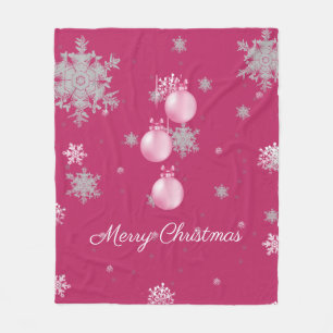 Cobertor De Velo Enfeites de natal cor-de-rosa com folheto