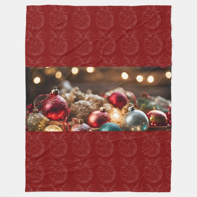 Cobertor De Velo Enfeites de natal Fleece Blanket (Frente)