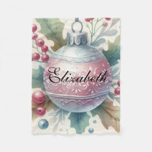 Cobertor De Velo Enfeites de natal Vintage Pastel Watercolor