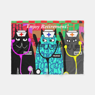 Cobertor De Velo Enfermeira Aposentada Fleece Blanket Gata Enfermei