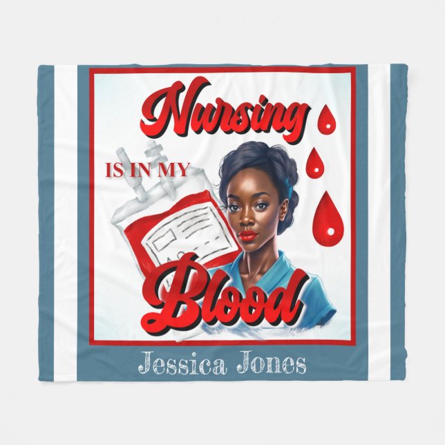 Cobertor De Velo Enfermeira bonita Pinup está no meu sangue (Frente (Horizontal))
