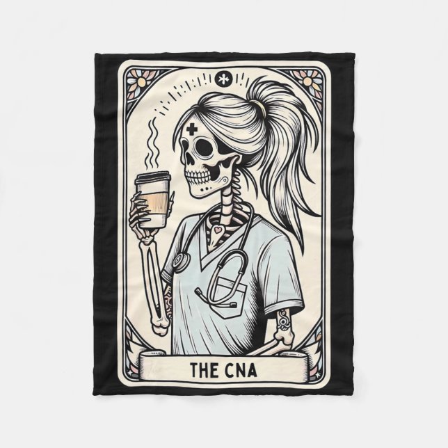Cobertor De Velo Enfermeira certificada Istant Tarot Card Skeleton  (Frente)