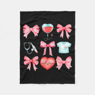 Cobertor De Velo Enfermeira Coquete Enfermagem Laços Rosa Fitas Méd