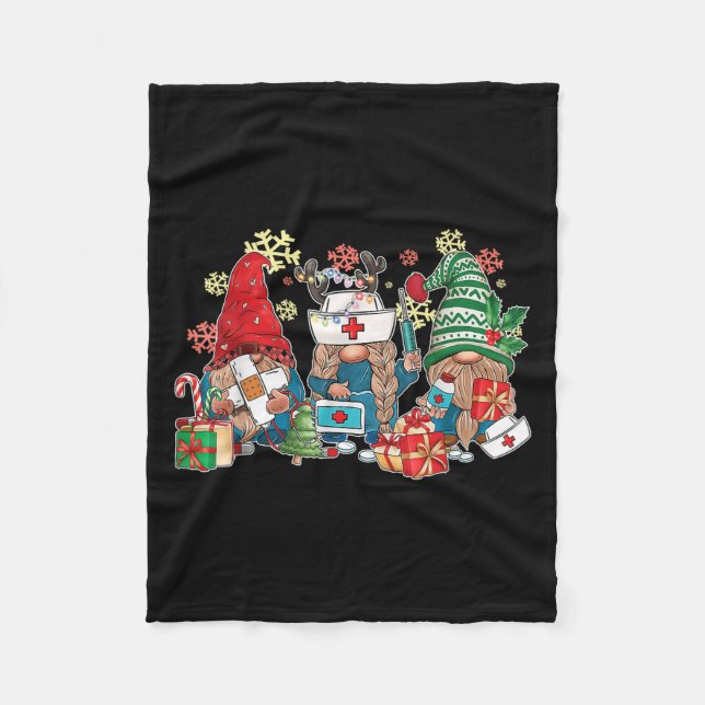 Cobertor De Velo Enfermeira de Natal Gnomo Homens Mulheres Papais n (Frente)