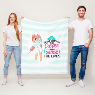 Cobertor De Velo Enfermeira Engraçada Dizendo com Grande Agulha hip