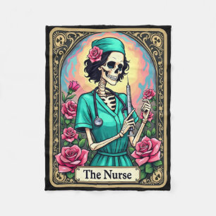 Cobertor De Velo Enfermeira Skeleton Tarot Card Enfermeira Enfermei