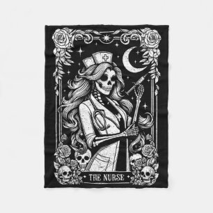 Cobertor De Velo Enfermeira Skeleton Tarot Card Enfermeira Enfermei