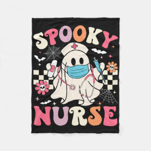 Cobertor De Velo Enfermeira Spooky Ghost Halloween Cute Groovy Enfe