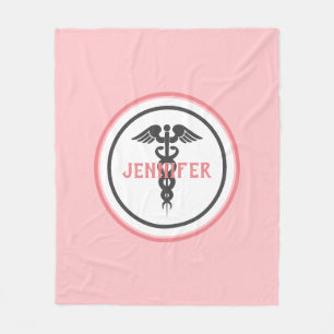 Cobertor De Velo Enfermeiro Caduco Médico Pinta Rosa