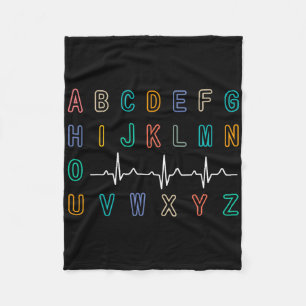 Cobertor De Velo Enfermeiro Pqrst Test Abc's Ekg Strip Alphabet Fun