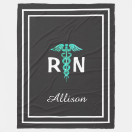 Cobertor De Velo Enfermeiro Registrado Personalizado RN Caduceus Me
