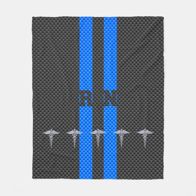 Cobertor De Velo Enfermeiro Registrado RN Silver Caduceus (Frente)