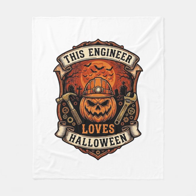 Cobertor De Velo Engenheiro Ama Abóbora de Halloween Capacete Marte (Frente)