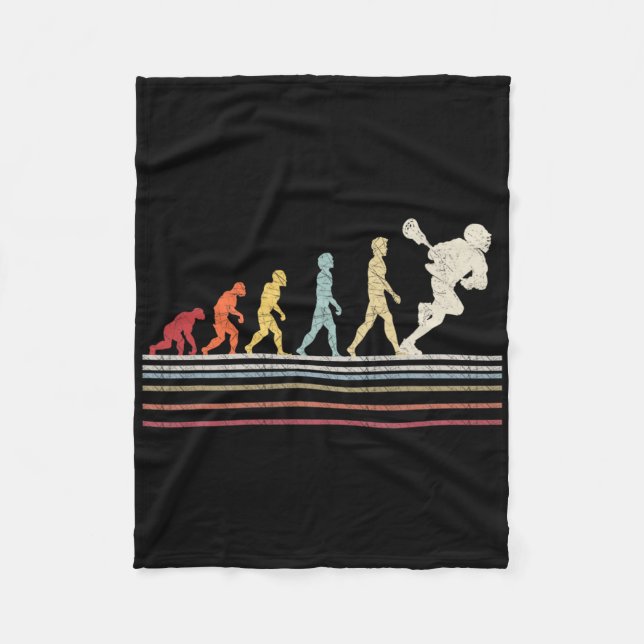Cobertor De Velo Engraçada Evolução Da Lacrosse Do Homem Esporte Re (Frente)