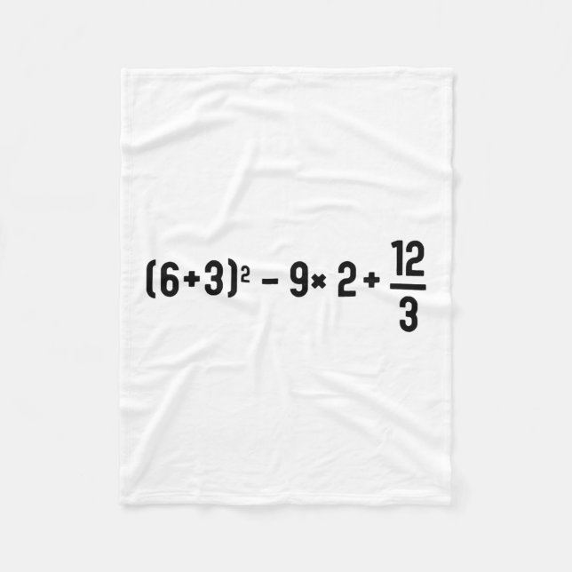 Cobertor De Velo Engraçado 67 Meme Pemdas Professor de Matemática E (Frente)