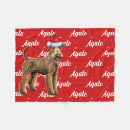 Cobertor De Velo Engraçado Airedale Terrier Nome Patternado Natal
