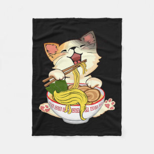 Cobertor De Velo Engraçado Anime Kamala Gato Comendo Ramen Torra No