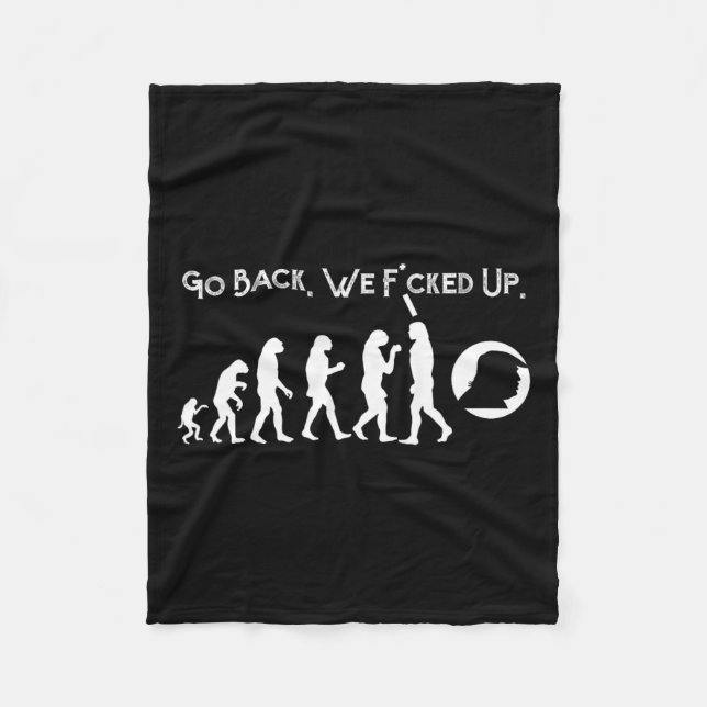Cobertor De Velo Engraçado Anti-Trump - Volte Para Trump Evolution  (Frente)