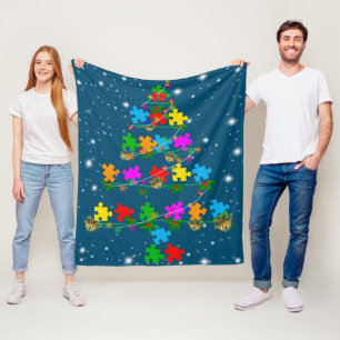 Cobertor De Velo Engraçado Autismo Árvore de Natal Decoração do Orn