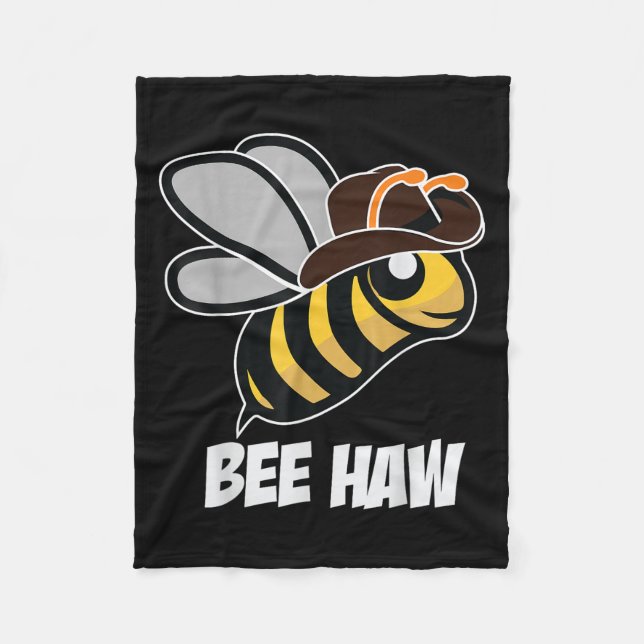 Cobertor De Velo Engraçado Bee Haw Bumble Bee Graphic Cowboy Hat (Frente)