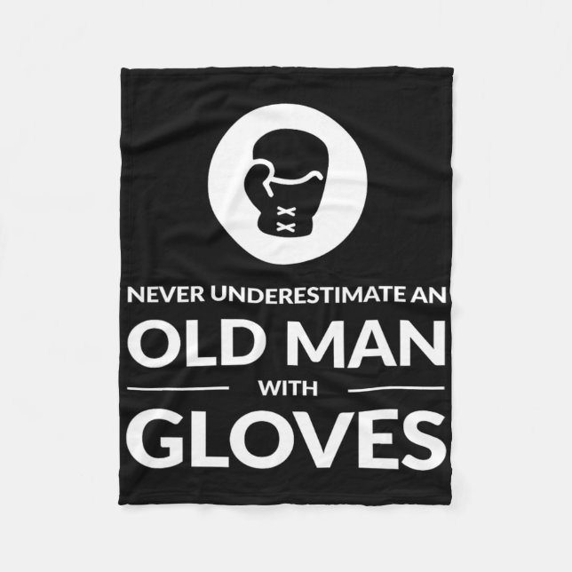 Cobertor De Velo Engraçado Boxer Old Man T Shirt Gift (Frente)