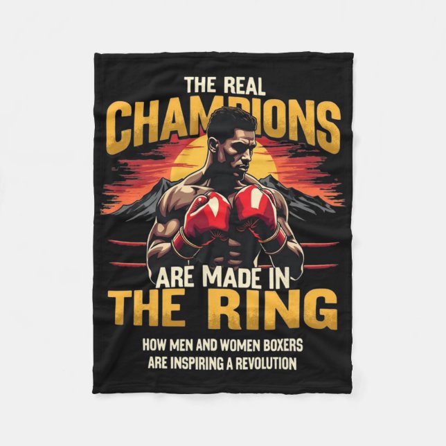 Cobertor De Velo Engraçado Boxing - Sim (Frente)