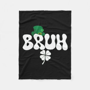 Cobertor De Velo Engraçado Bruh Dia de São Patrício Shamrock Leprec