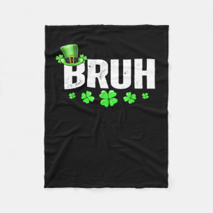 Cobertor De Velo Engraçado Bruh Dia de São Patrício Shamrock Leprec