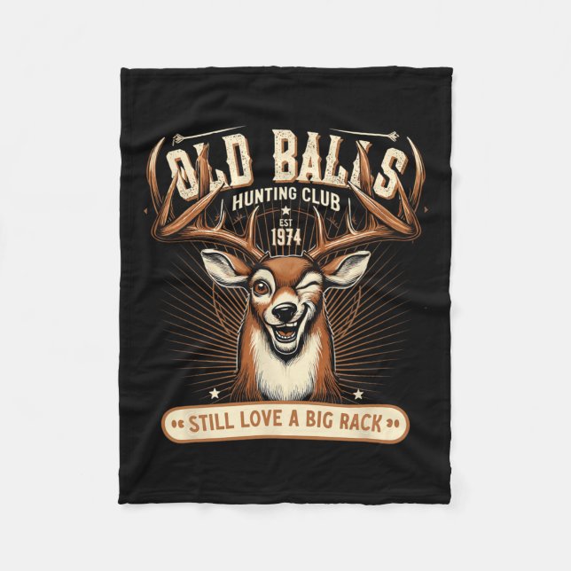 Cobertor De Velo Engraçado Caçador de Aniversário para 50º Bir Masc (Frente)