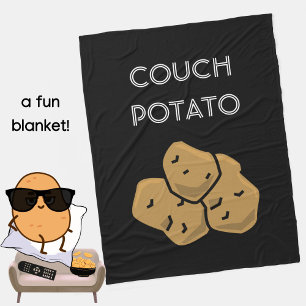 Cobertor De Velo Engraçado "Couch Potato" Binge Observando Introduç