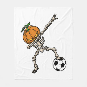 Cobertor De Velo Engraçado Dabbing Pumpkin Head Soccer Ideia
