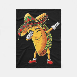 Cobertor De Velo Engraçado Dabbing Taco Cinco De Mayo Kid Boy Men
