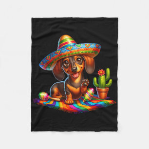 Cobertor De Velo Engraçado Dachshund Dizendo Hi Cinco De Mayo Sombr