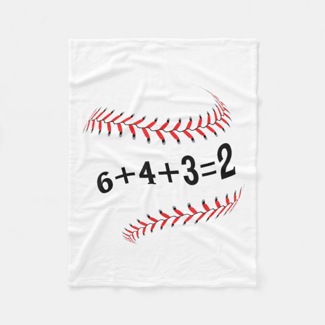 Cobertor De Velo Engraçado Dizer Baseball 6+4+3=2 Softball de dupla (Frente)