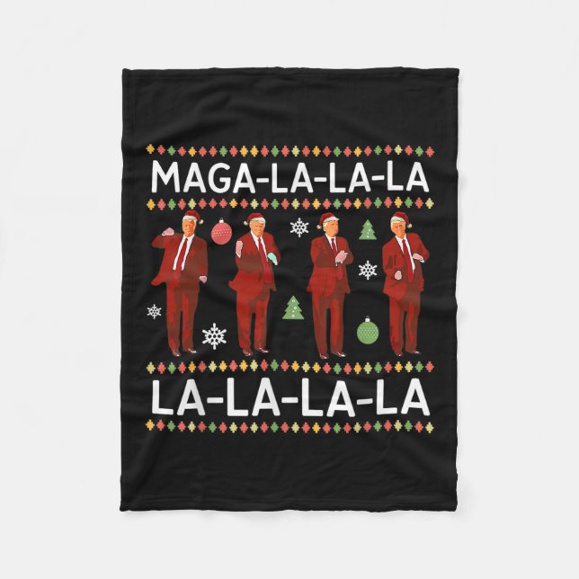 Cobertor De Velo Engraçado Donald Trump Fez O Suéter De Natal. La L (Frente)