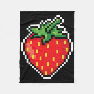 Cobertor De Velo Engraçado Fácil Feira de Halloween Pixel Strawberr
