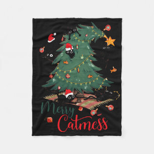 Cobertor De Velo Engraçado Gato Feliz de Árvore de Natal Catmasse G
