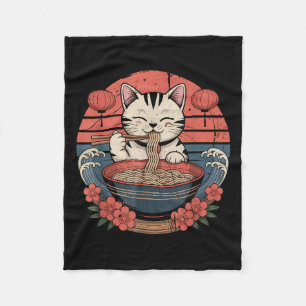 Cobertor De Velo Engraçado Gato Noodle Tee Japonês Anime Kawaii