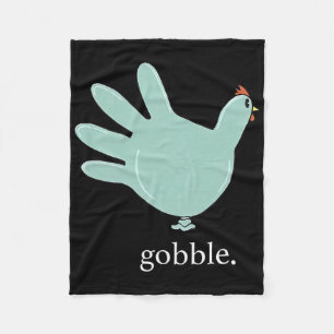Cobertor De Velo Engraçado Gobble Turkey Glove Medical Nures Thanks