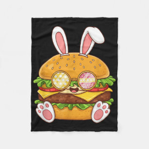 Cobertor De Velo Engraçado Hamburger Coelhinha Páscoa Páscoa de Ovo