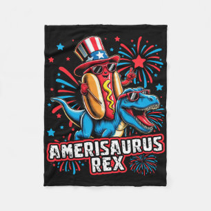Cobertor De Velo Engraçado Hotdog T Rex Dinosaur 4 De Julho Amerisa