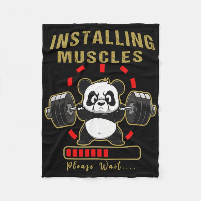 Cobertor De Velo Engraçado Instalar Barbe De Panda Muscular (Frente)